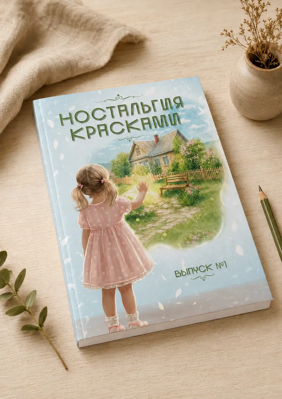 Готовая раскраска «Ностальгия красками» на столе